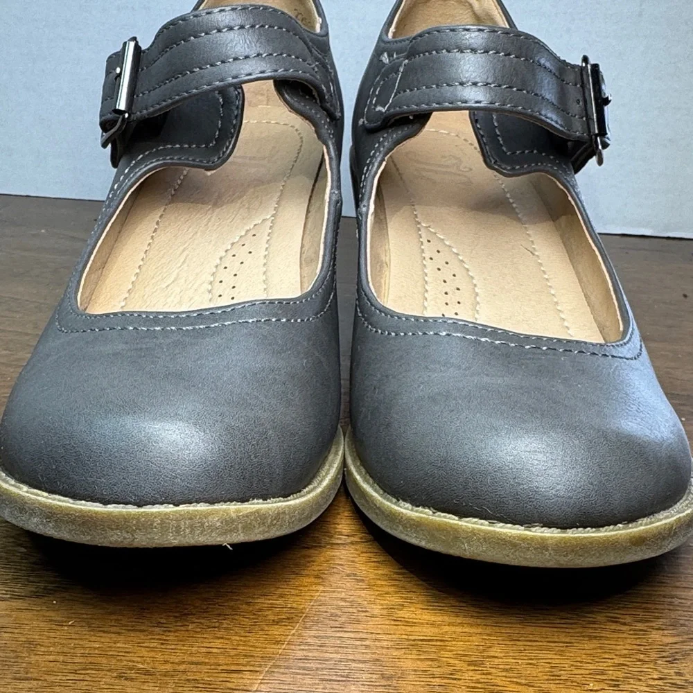 JG JGoods Vionic Womens Radia Gray Wedge Mary Jane Heels Shoes Gray, sz 7